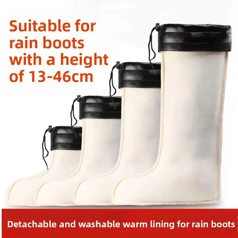 

Thiened, теплые шерстяные зимние резиновые сапоги на подкладке, хлопковые внутренние ботинки с высокой или трубкой, водонепроницаемые осенние ботинки для молодежи...