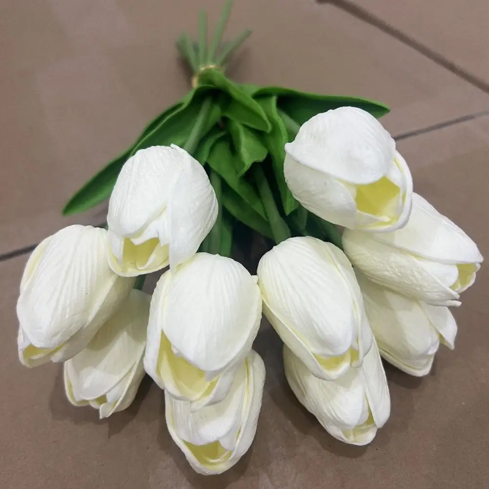 Fake Tulips for Home Decor Real Touch Multicolor Artificial Tulip Flowers for Home Decoration Office Table Party Wedding Velvet