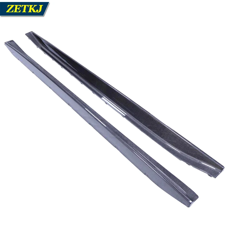 3D Style Real Carbon Fiber Car Side Skirts Bumper Lip Splitters Aprons Trims For BMW M3 G80 M4 G82 G83 2020 Up