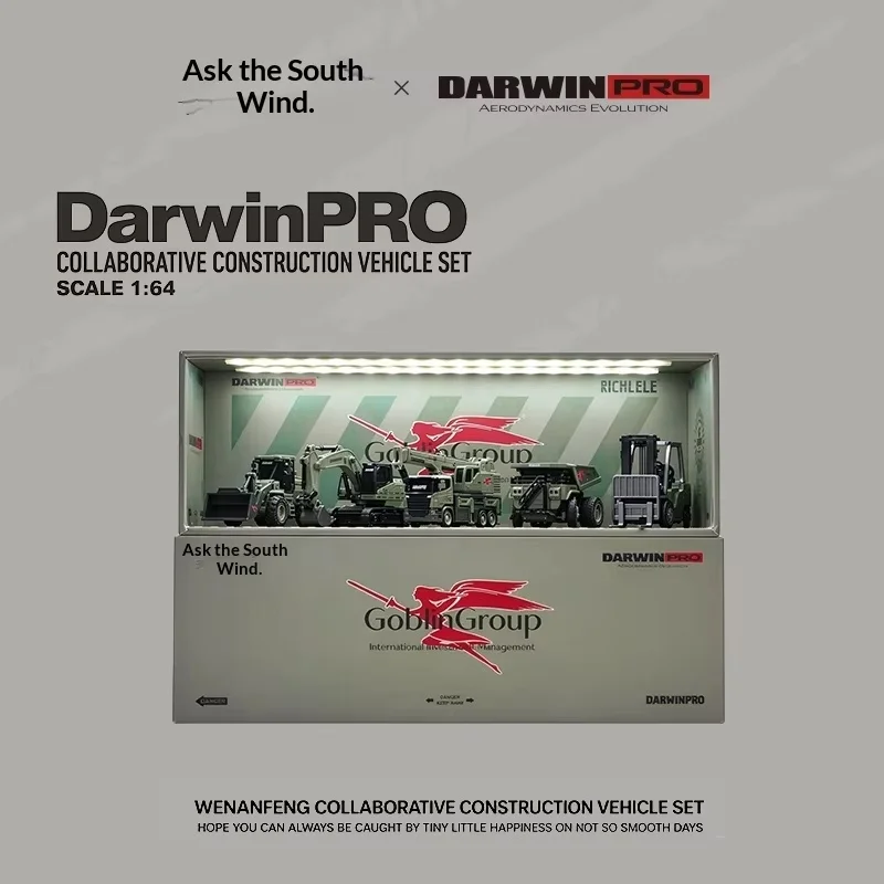 In Stock DarwinPRO 1：64 Scale Engineering Construction Vehicle Set Diecast Model Excavator Crane Forklift Dump Truck Collection