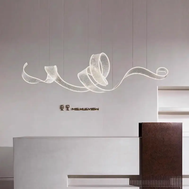 

Modern minimalist creative streamer art chandelier Nordic designer hotel restaurant bar lamp