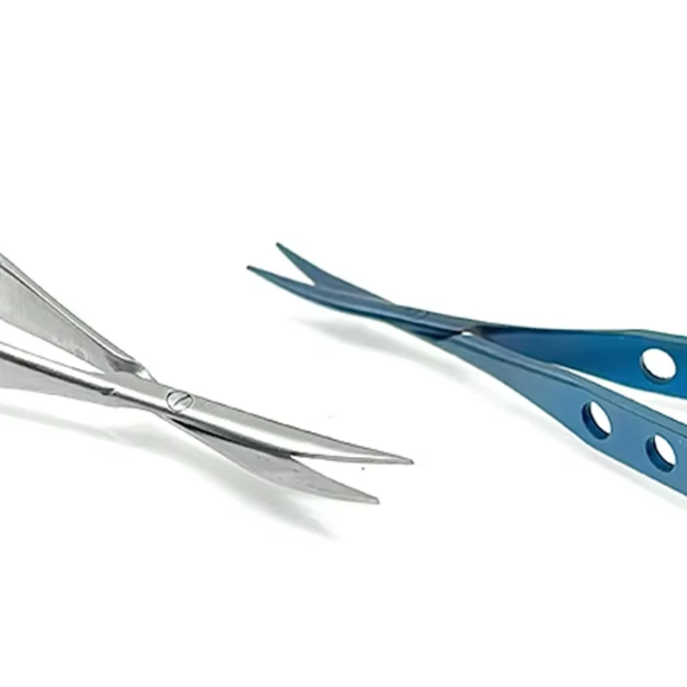 Conjunctival Eye Scissors Blunt Curved Tip Ophthalmic Surgical Instruments Stainless Steel Titanium Medical Surgery Tools