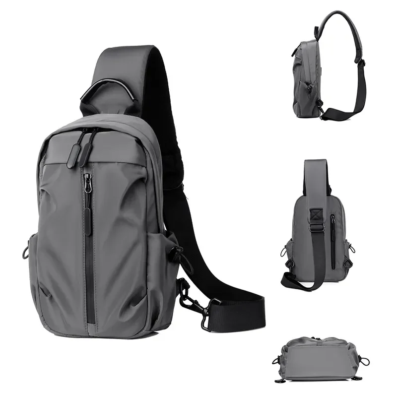 Homens Cross Body Casual Nylon Uma Bolsa de Viagem Leve, Messenger Sling Chest Bag, Sacos Esportivos, Caixa de Ombro Personalizado