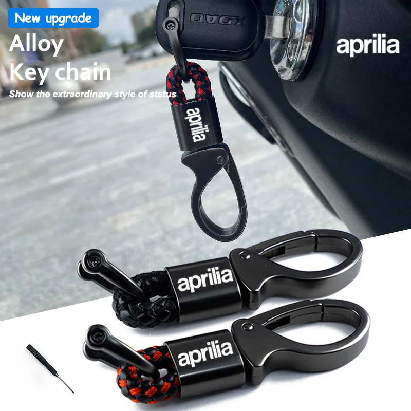 For Aprilia RSV4 RS660 RS4 RS125 Tuono V4 APR GPR150 GPR125 GPR250 Accessories Motorcycle Braided Rope Keyring Metal Keychain