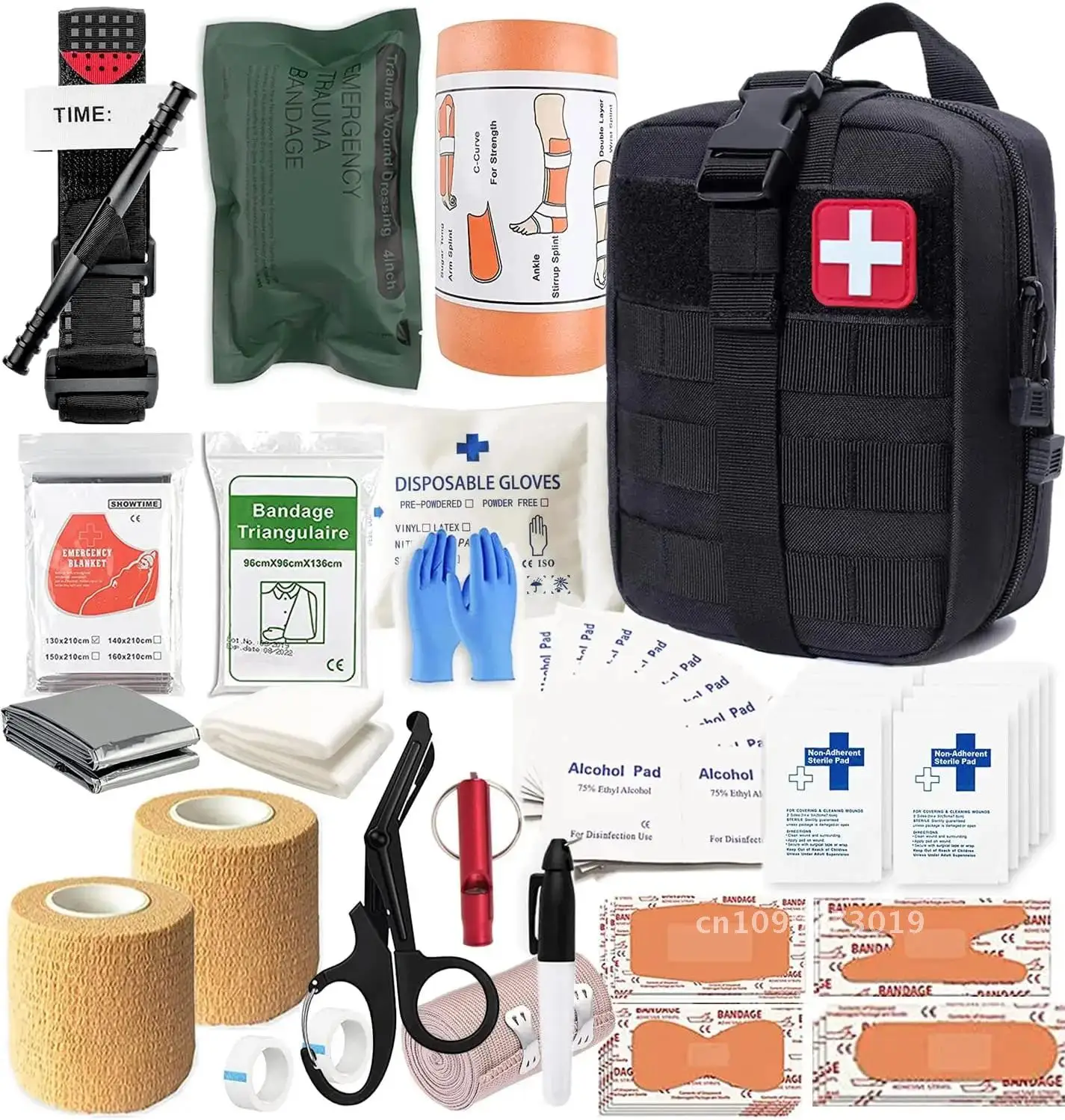 

IFAK Kit Trauma Kit Medical First Aid Gear with Survival Kits Bag Camping for Tourniquet, Bug Out Supplies Emergency
