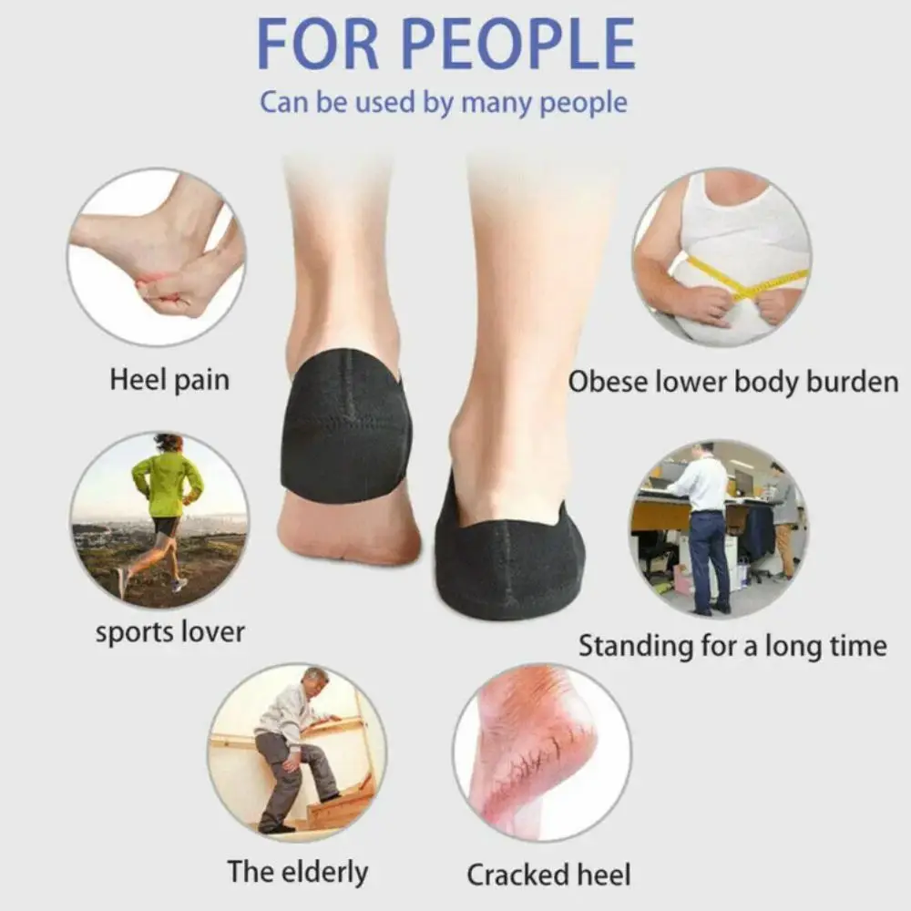 

Adjustable Straps Silicone Heel Pads Shock Absorption Support Cushion Heel Inserts Gel Material Heel Socks Leg Pressure