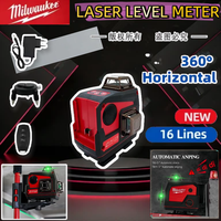 Milwaukee 4D Self Leveling Cross Green Light Self-Leveling Tools 360° Horizontal And Vertical 16 Lines Laser Level