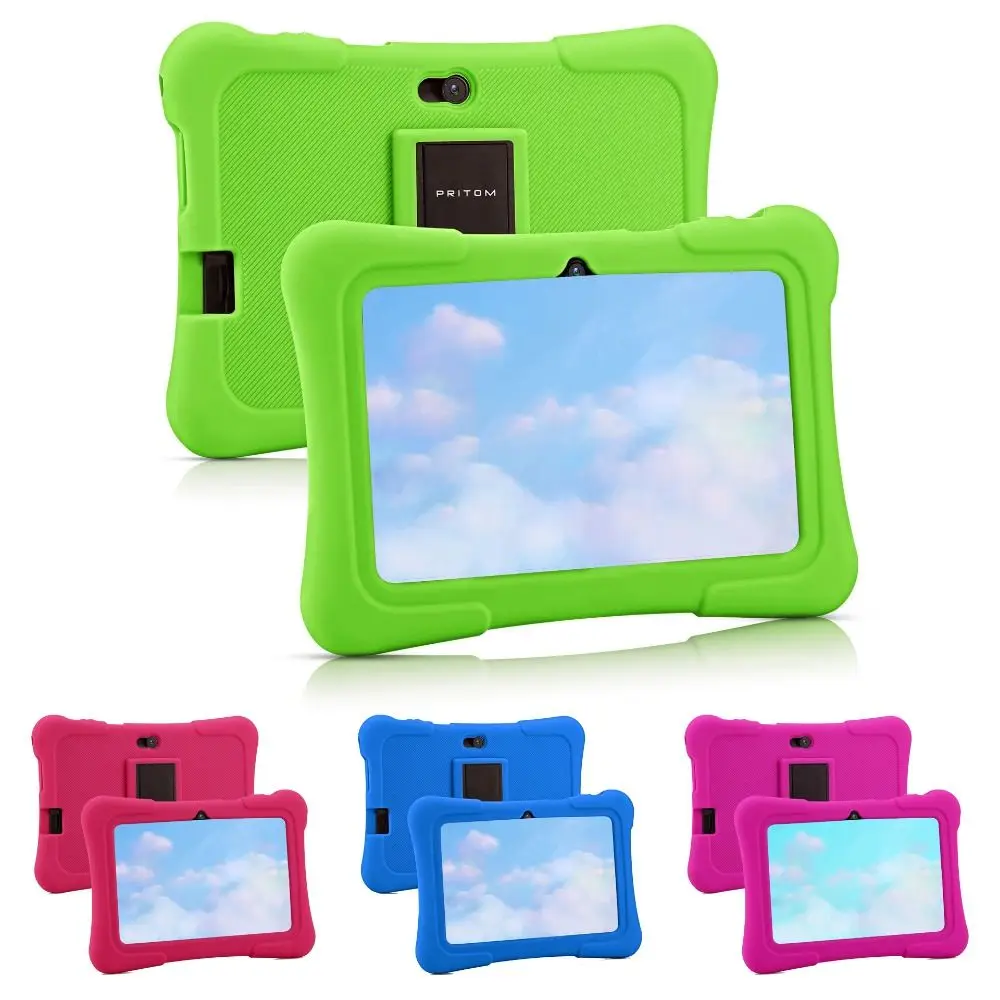 7-inch Kids Android Tablet Parental Contro Dual Camera Children Tablet with Silicone Protective Case 3500mAh Education Tablet