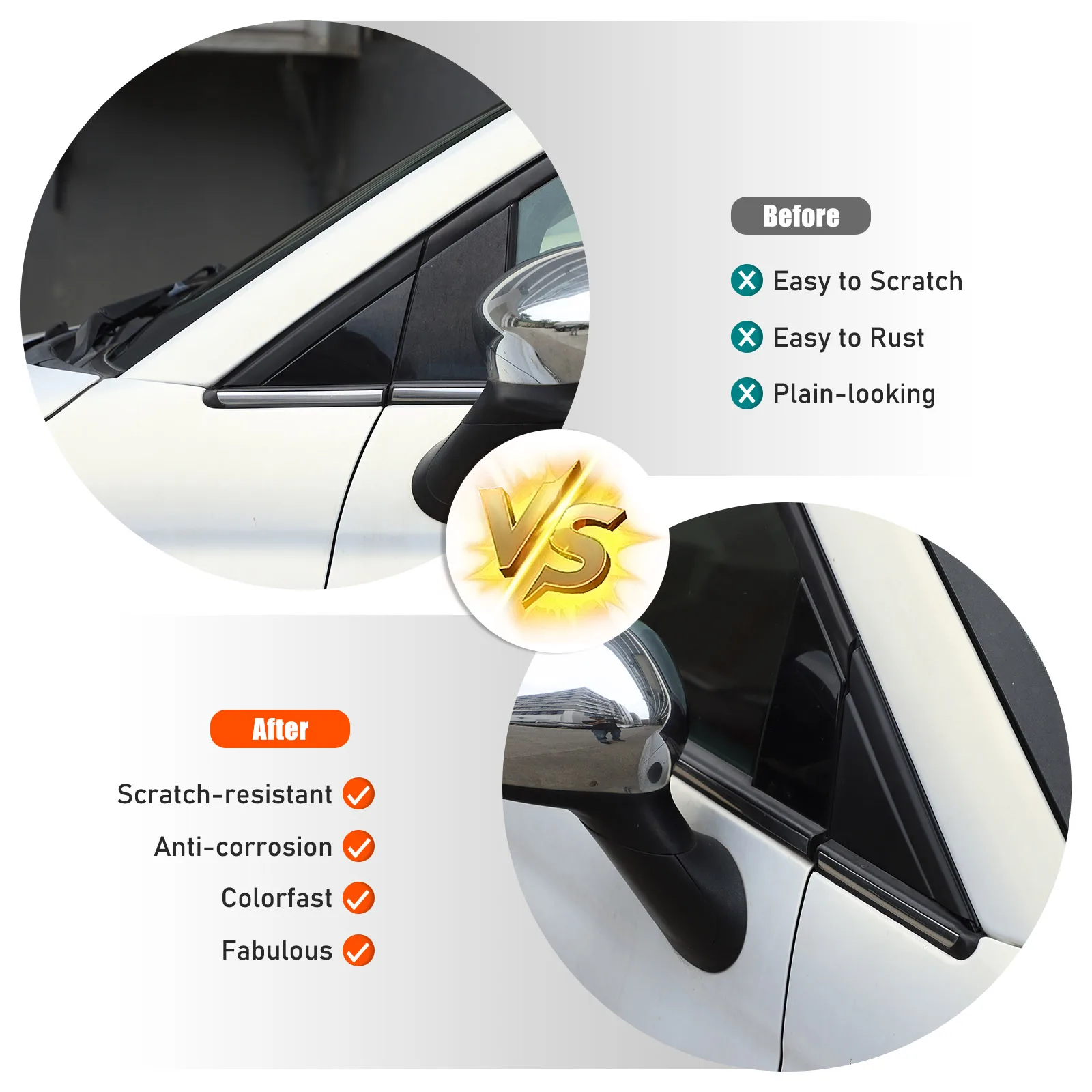 

For FIAT 500 2010+ Molding Door Mirror Triangle plate Cover Flag Cover Front Window A-pillar Triangle 1SH17KX7AA 1SH16KX7AA