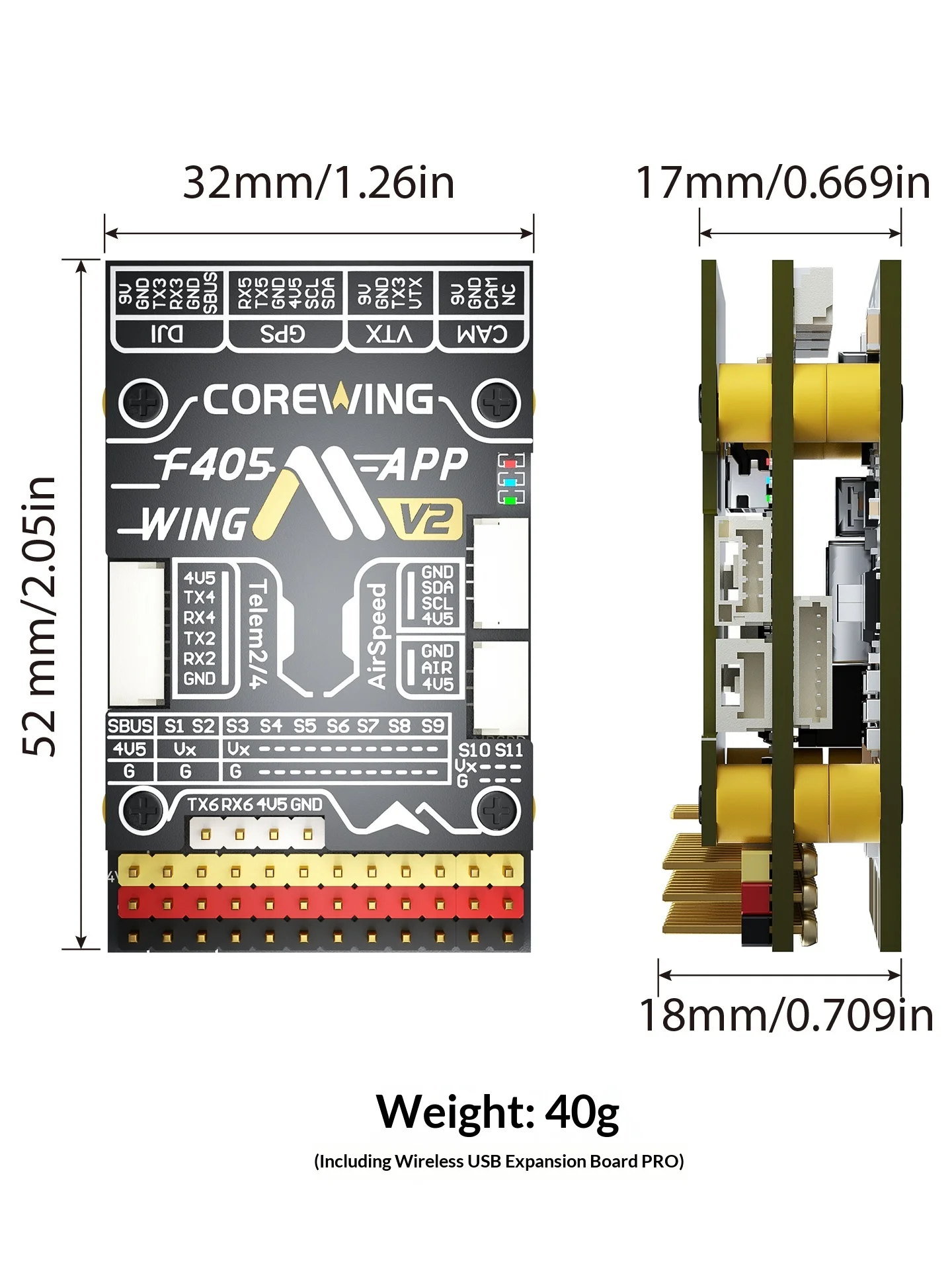 COREWING F405V2 Fixed-wing Fli - đánh giá và giá Drone Racing Flight Controller