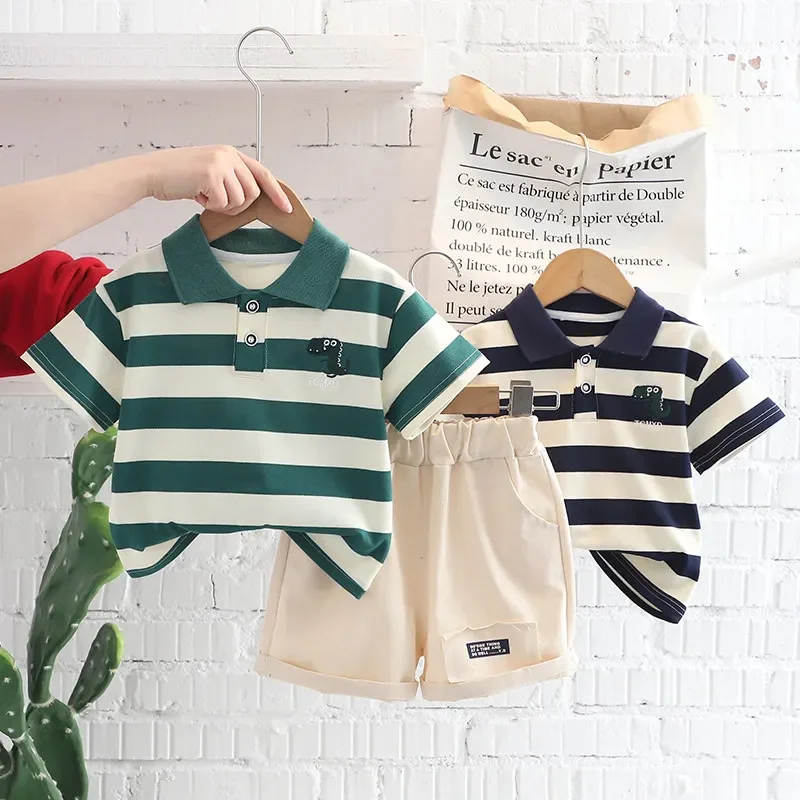 

Summer Children Boys Clothing Kids Cartoon Dinosaur T-Shirt Shorts 2Pcs/Set Toddler Sport Suits Kids Cotton Tracksuits Outwear