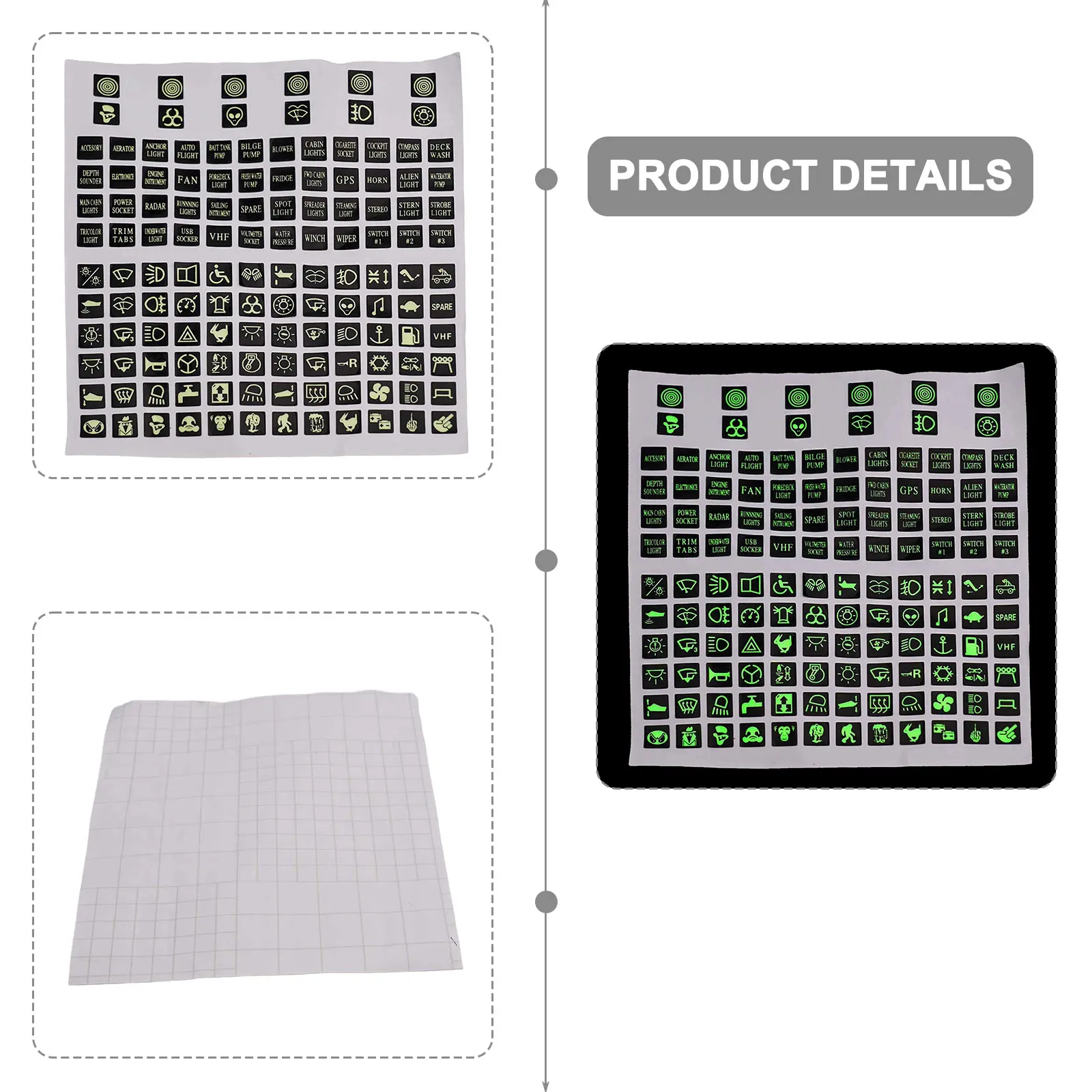 Adesivo luminoso do painel de circuito do carro para marinho para especificações da fábrica do caminhão material plástico para o barco