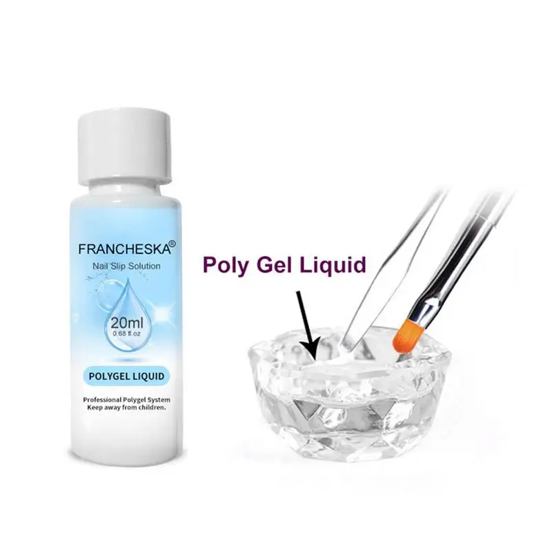 Gel Nail Cleaning Solution 0.85oz Poly Nail Gel Nails Poly Extension Gel Slip Solution Anti-Stick Cleaning Smooth Gel Beginner