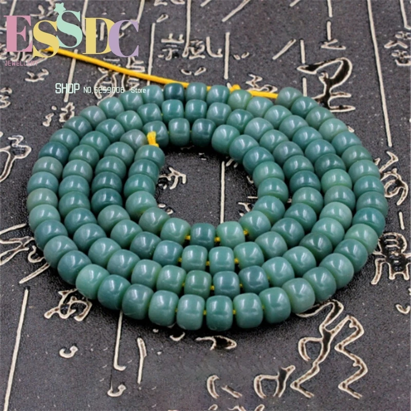 Wholesale Natural Resources Green  Yin PI Bodhi Root Barrel  Male or Female 108 Mala Prayer Beads Bracelet