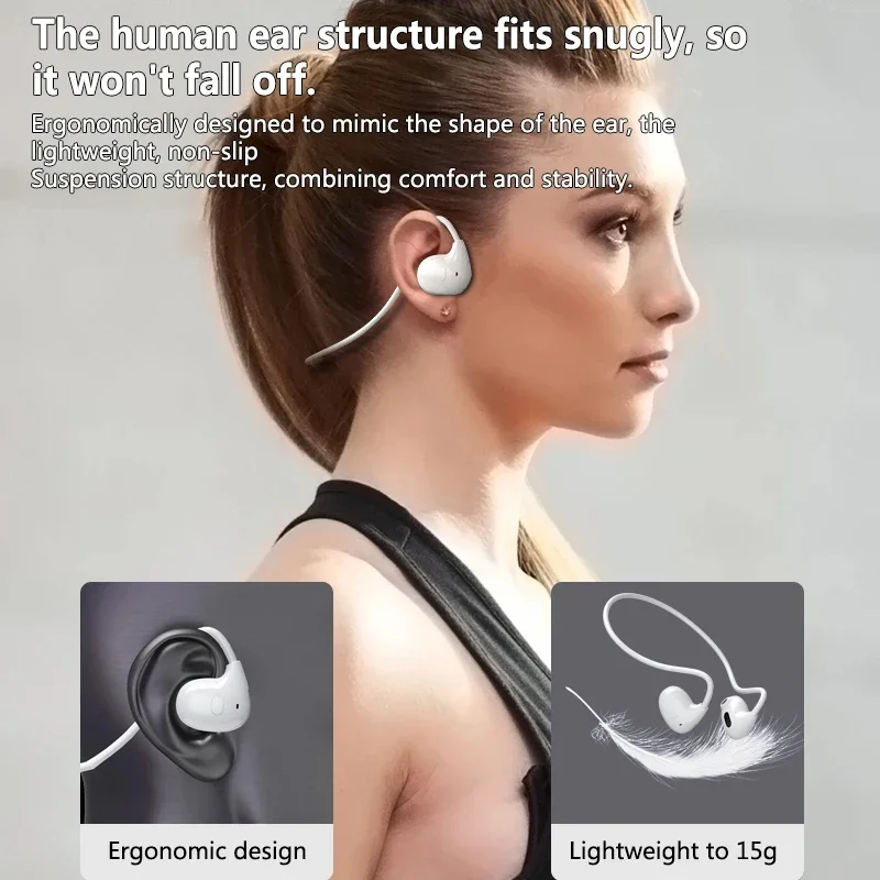 Bluetooth 5.3 Wireless Headphones Sport Stereo Fone Bluetooth Earbuds Waterproof Lightweight Headset for Xiaomi Huawei iPhone