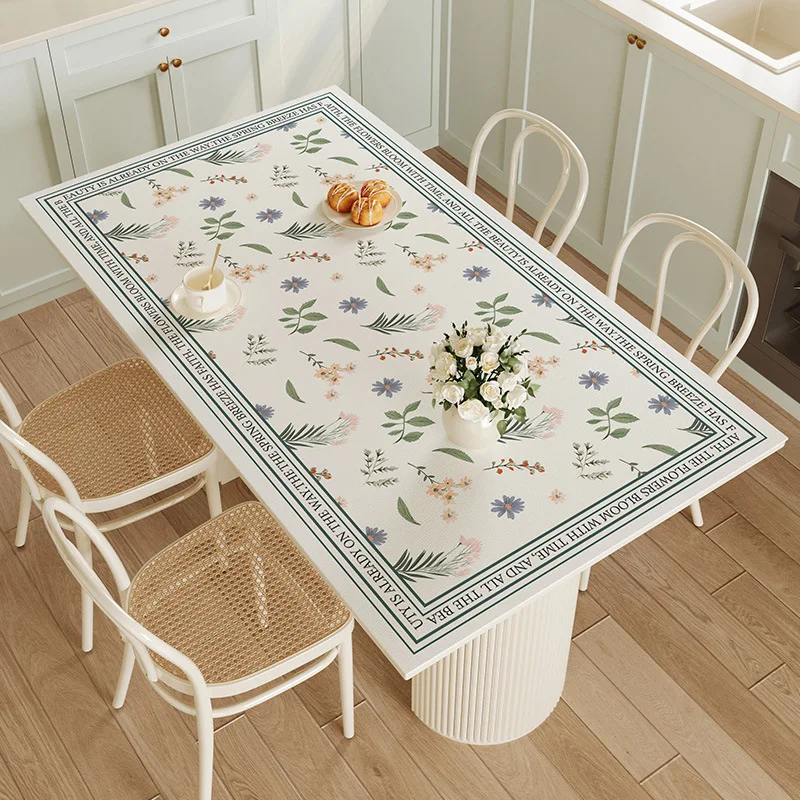 Flowery Time Table Mat Waterproof, Oil Resistant, Non Washable, Anti Scalding Tablecloth Table Mat Tea Table Mat