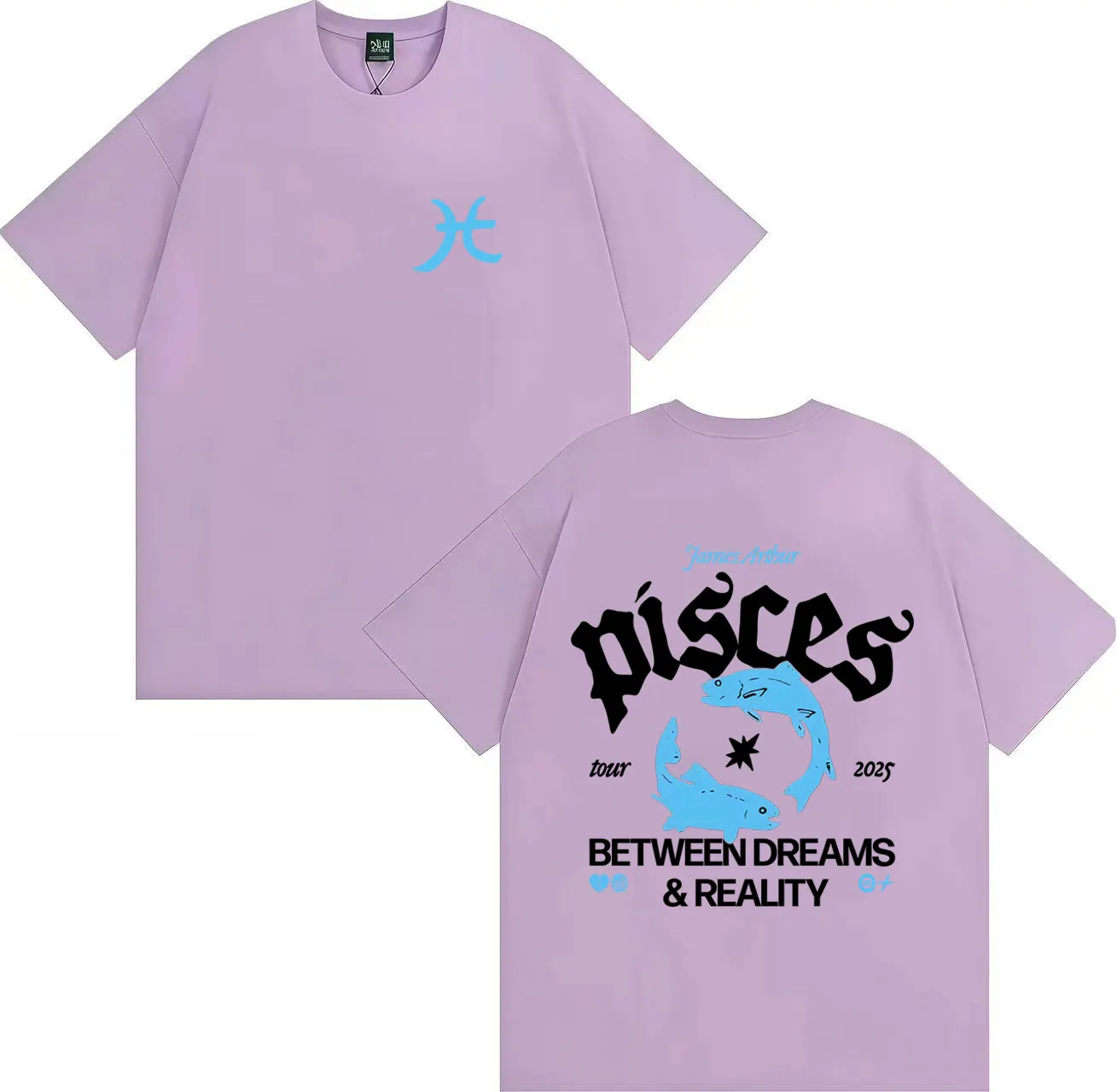 تي شيرت هاراجوكو جيمس آرثر تي شيرت رجالي جولة حول العالم شارع جمالي Y2K تي شيرت رجالي ونسائي غير رسمي تي شيرت صيفي كبير الحجم #6