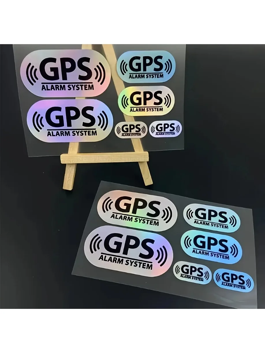 AliExpress A set of 6 reflective laser car stickers for waterproof DIY trim for GPS alarm systems, suitable for car windows and side rear