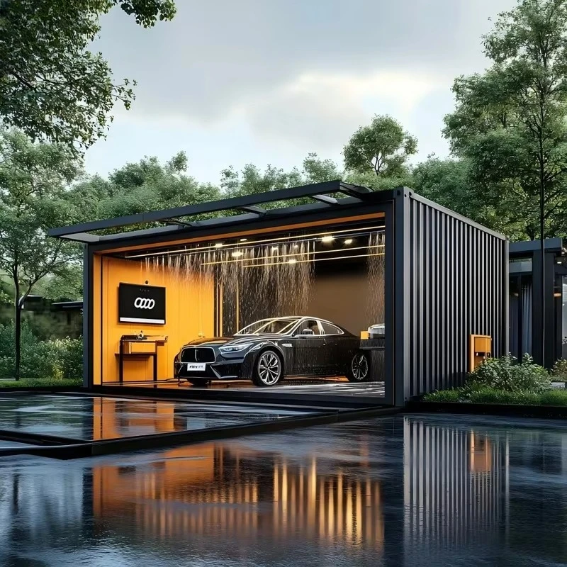 FOODLINE Container Garage Fully Assembled Option Container Garage For Private Vehicle Storage Backyard Facility