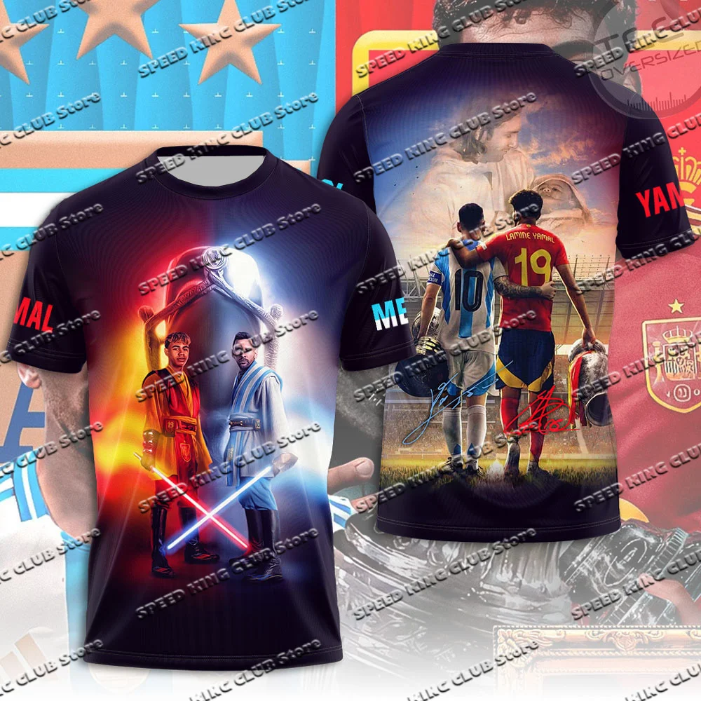 New Kids Football Jerseys Men Sports Quick Drying T-Shirt Casual 3D Printed Tshirts Soccer Star Yamal/Messi T-shirt Special Tops