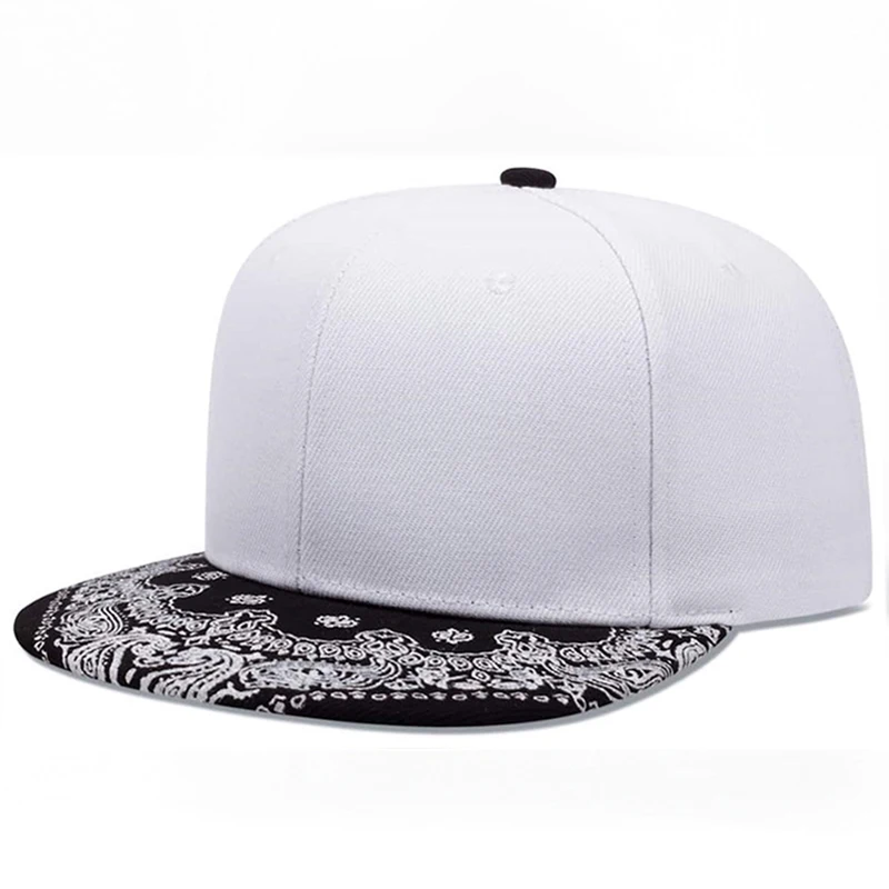 2025 Fashion New Flat Edge Hat Cashew Flower Hat Eaves Printed Street Hip Hop Hat Daily Leisure Commuting Sunshade Baseball Hat