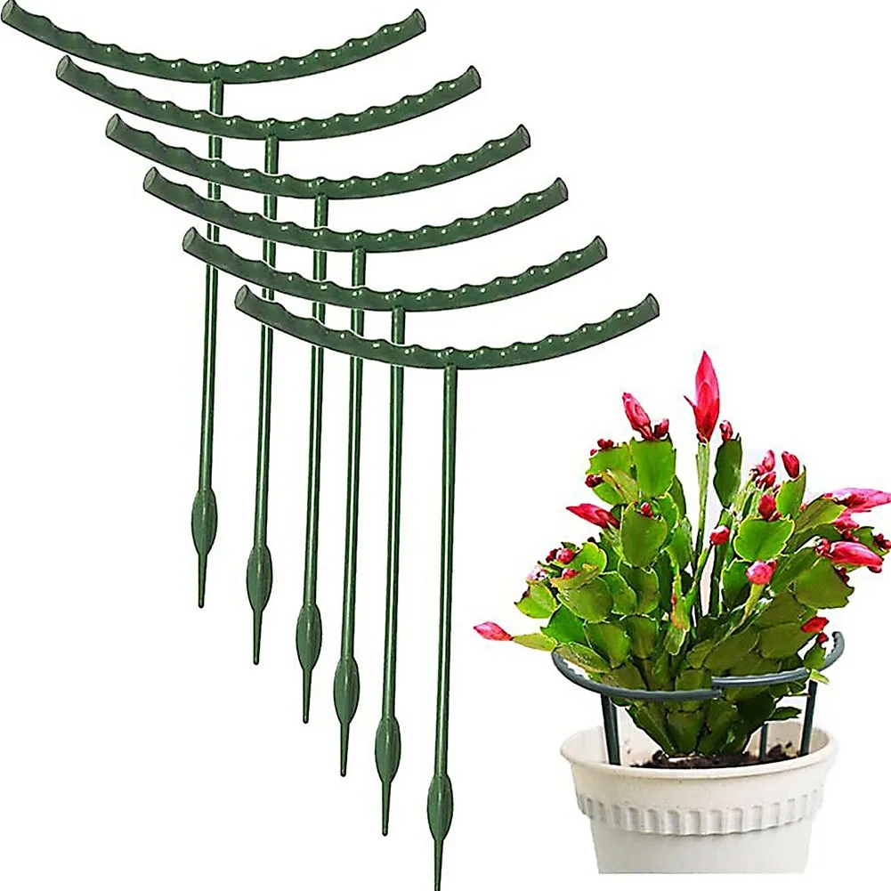 

Climbing Trellis Plant Stakes 12 Pcs 15.5×25cm Flowers Green Half Round Plastic Stand Frame Support For Bushy Plants