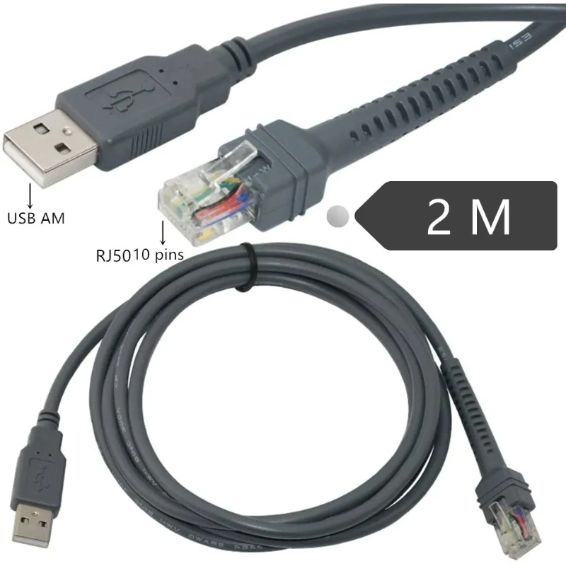 Usb A Male To Rj50 Cable Rj50 Male To Usb Male Adapter Line Usb Rj50 Barcode Scanner Printer Ls2208 1203 7708 4008i Ls4208 Cable