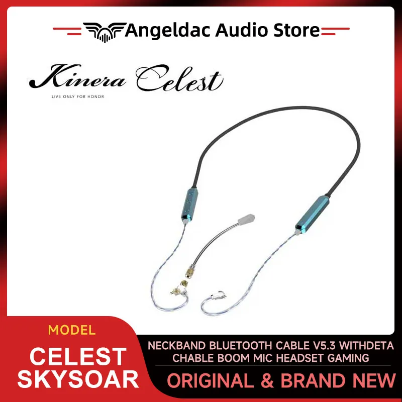 

New Kinera Celest SkySoar Earphone Neckband Bluetooth Cable V5.3 With Detachable Boom Mic Headset Gaming Livestreaming Calling