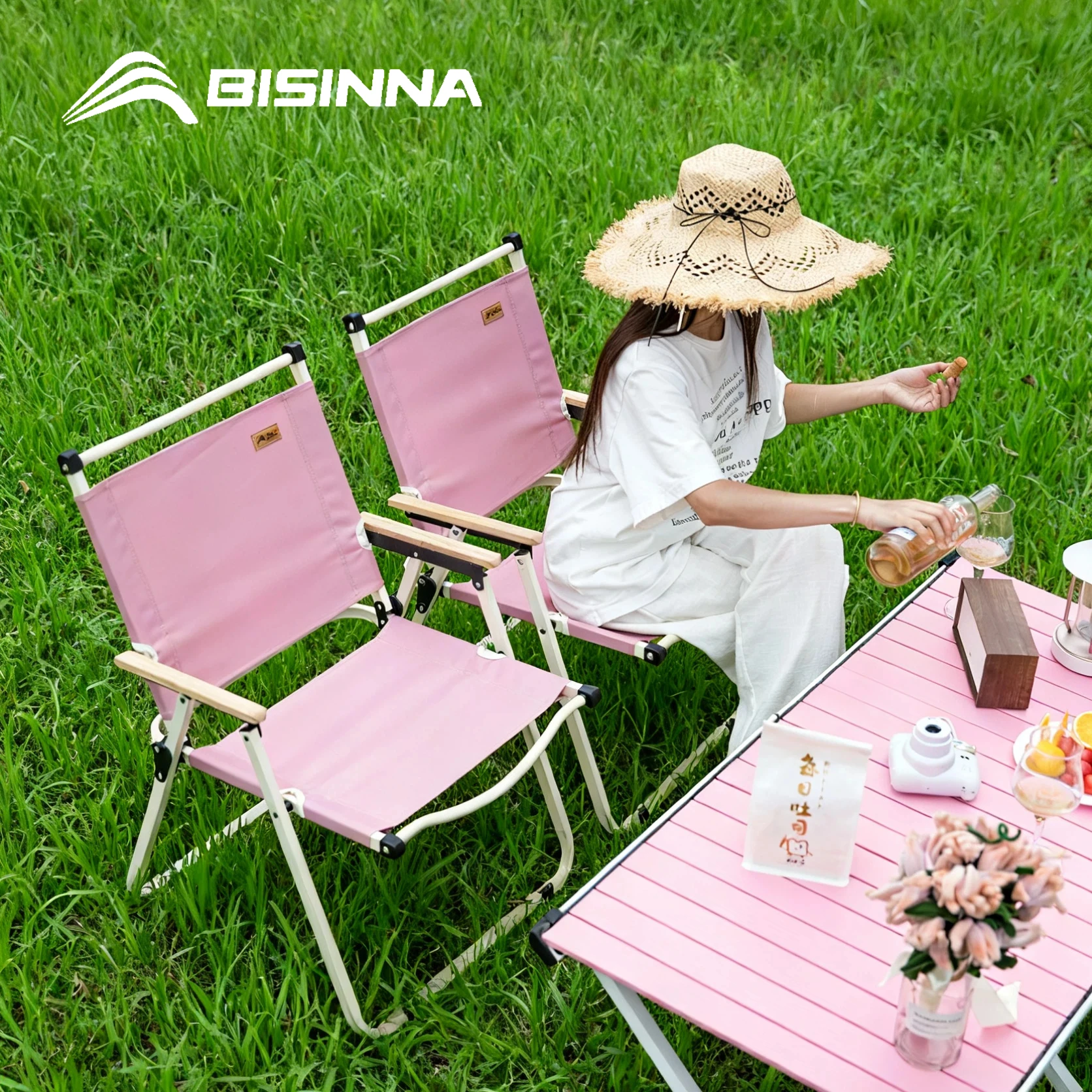 

BISINNA Кемпинговый стул, портативный складной стул для улицы, легкий складной садовый стул для пляжа и путешествий