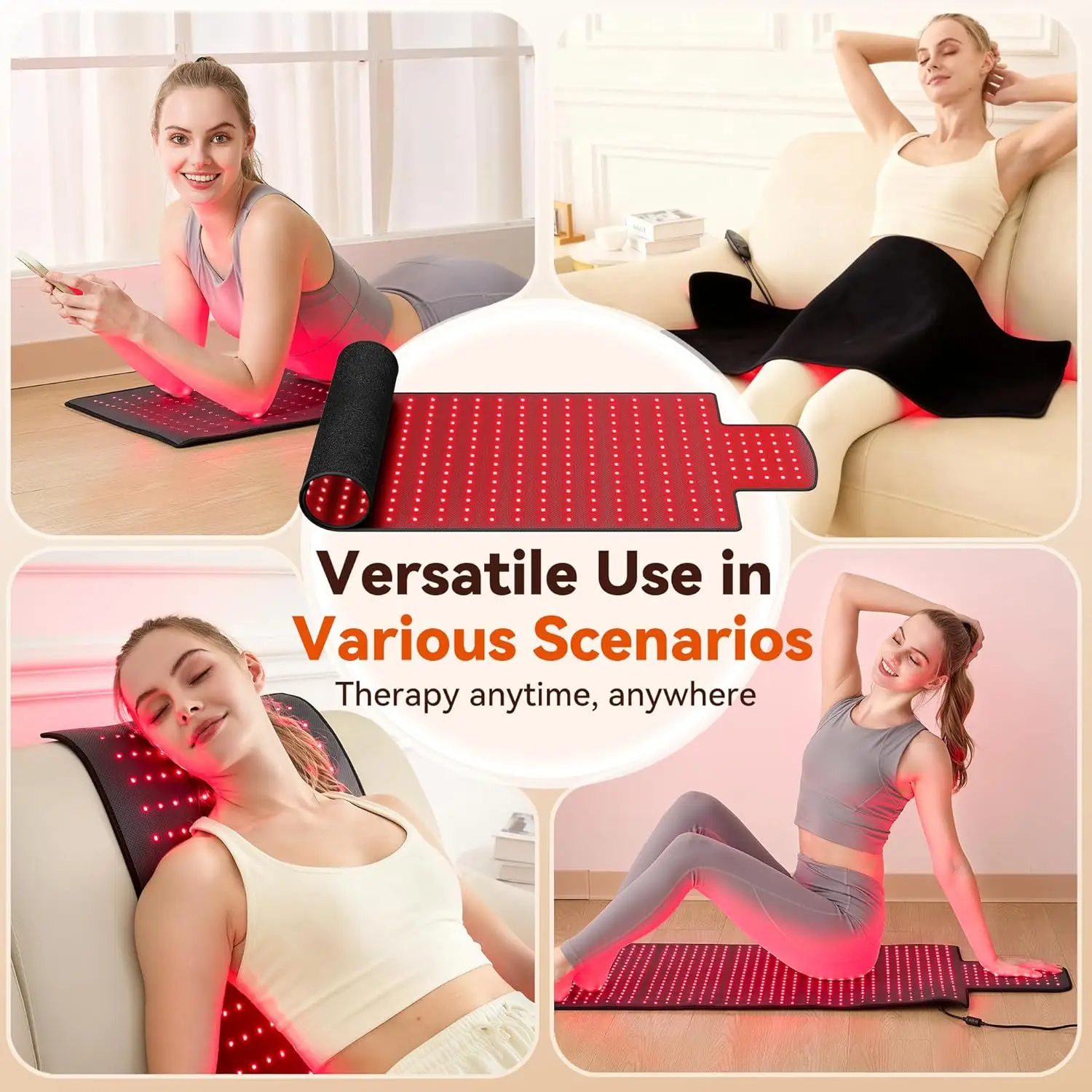 Oversized Red Light Therapy Blanket, Full Body Warming Therapy Pad Suitable for Back, Waist, Hip and Legs