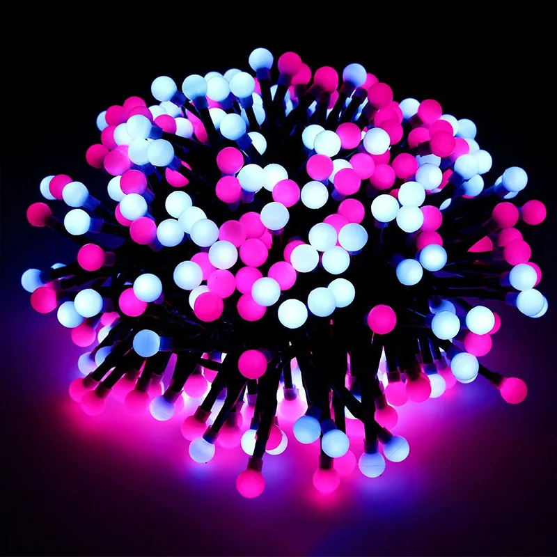 Remote 3M 200 LED Christmas Starry Ball String Lights Outdoor Cluster Light USB Operated Green Firecracker Fairy Light Garland