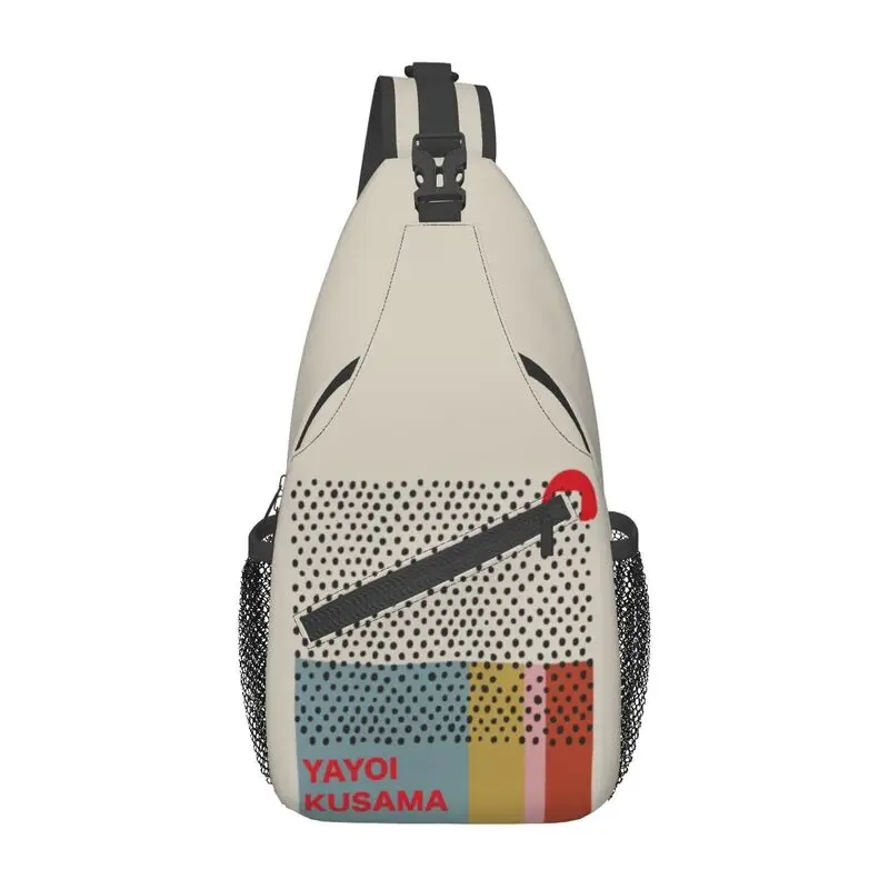 Yayoi Kusama Infinity Dots Sling Chest Crossbody Bag para hombres, mochila de hombro informal para viajes, ciclismo