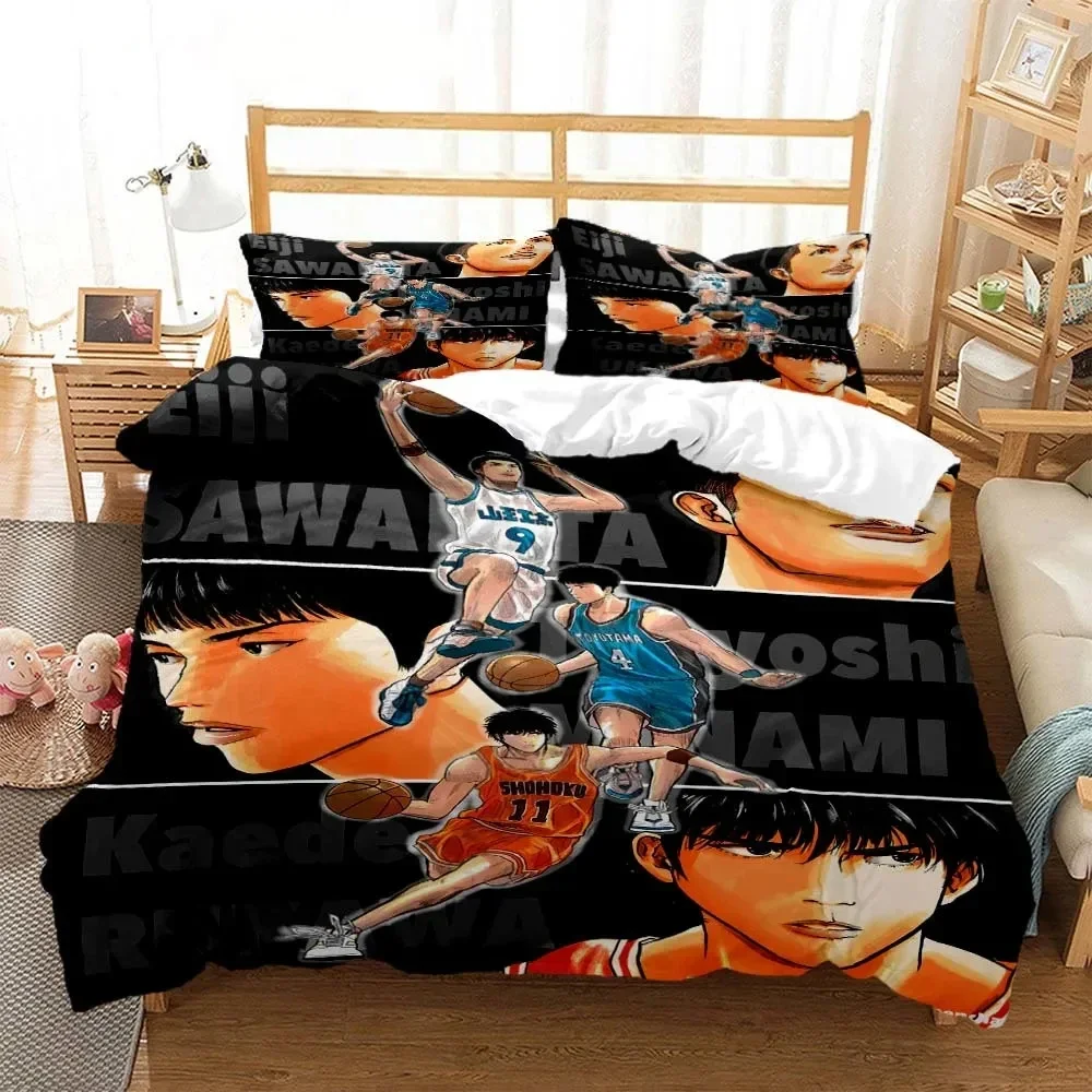 3D Printing Slam Dunk Anime Bedding Set Duvet Cover Bed Set Quilt Cover Pillowcase Comforter king Queen Size Boys Adult Bedding