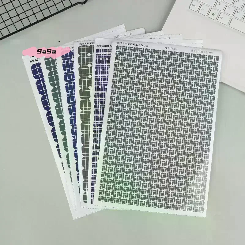 Gray/Blue Photovoltaic Board Simulation Stickers Diy Modeling Solar Panel Sticker Belt Back Glue Cannot Be Generated