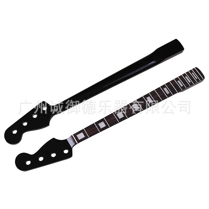 

4 string electric bass neck 20frtes black glossy guitar assembly neck with maple blocks silk electric bass parts