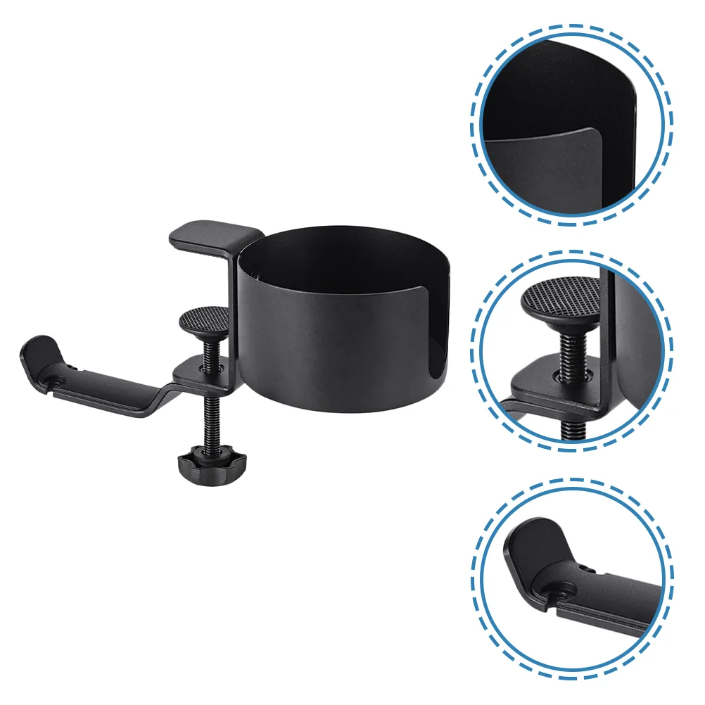 

Aluminum Adjustable Rotatable Headset Stand Cup Holder Desk Hanger Clamp Multipurpose Easy Install Fits Most Cups Headphones