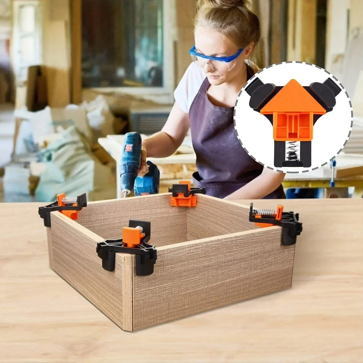 2/4pcs 90 Degree Positioning Squares Right Angle Clamps for Woodworking Corner Clamp Carpenter Clamping Tool for Cabinets