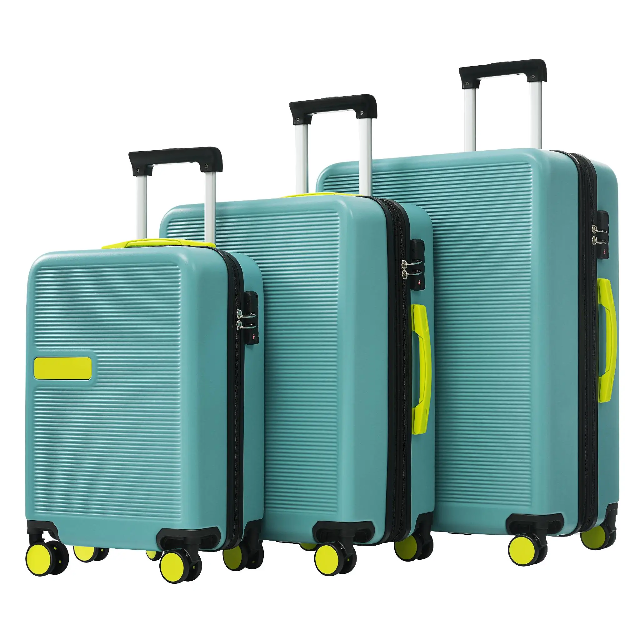 3-Piece Hard Shell Luggage Set with Spinner Wheels & TSA Lock - 20 24 28 Dual Color Options Available