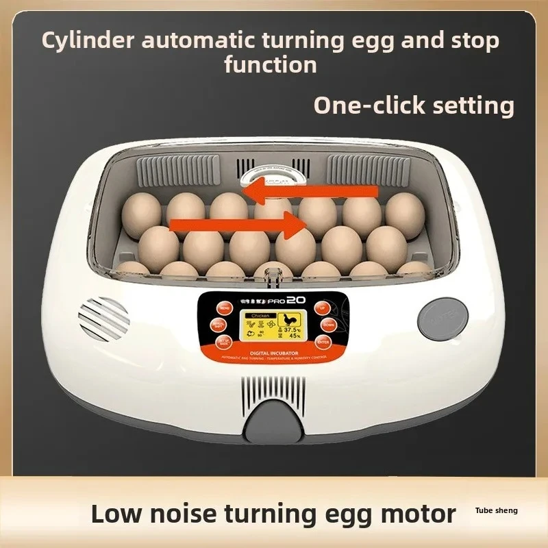 20 Eggs Digital Automatic Egg Incubator Auto Turning Temperature Humidity Control Poultry Hatcher For Home Breeding
