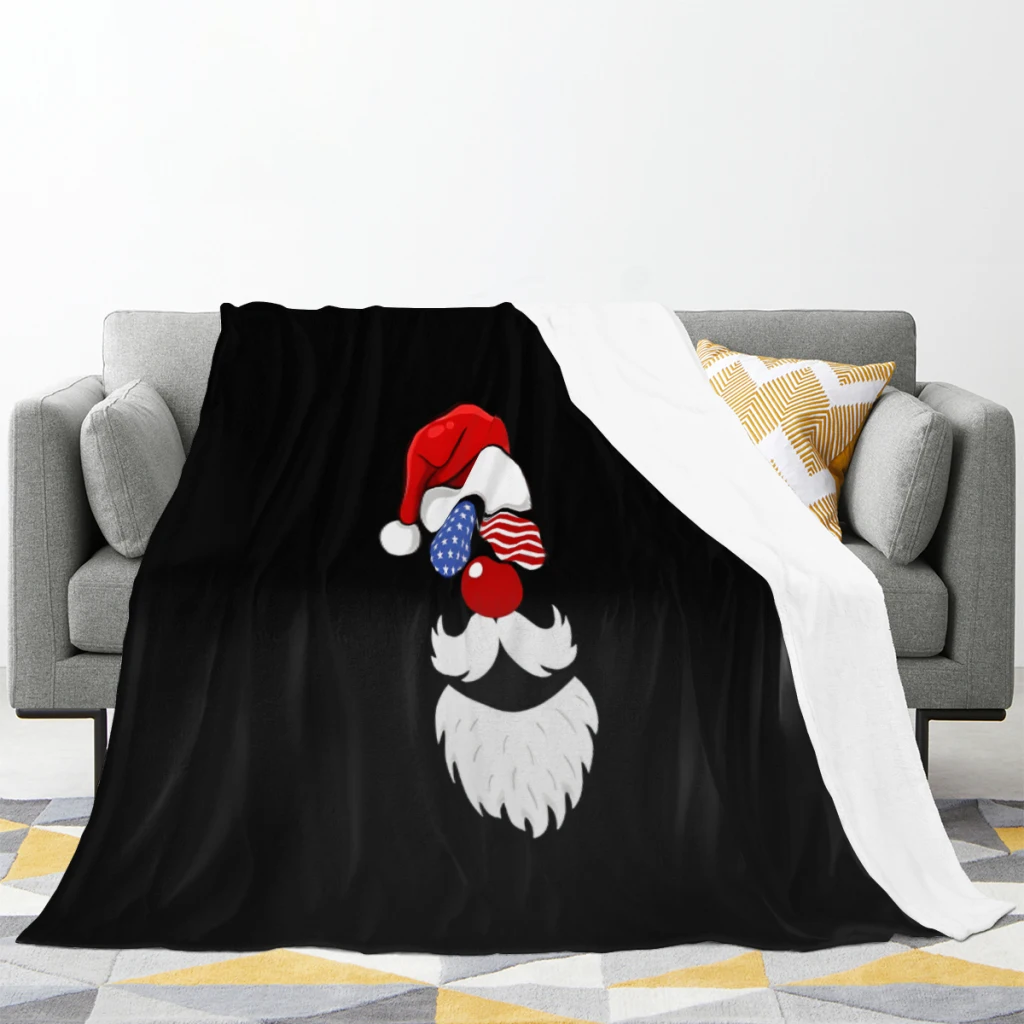 Merry Freakin Christmas Santa Medium Blanket Comforter Flannel Soft throw Blankets Warm Home and Decoration