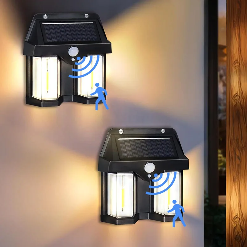 

Solar Powered Light Tungsten Wire Human Body Induction 3 Modes LED Lamp Waterproof Outdoor Wall Lamps for Garden Gate Decorative