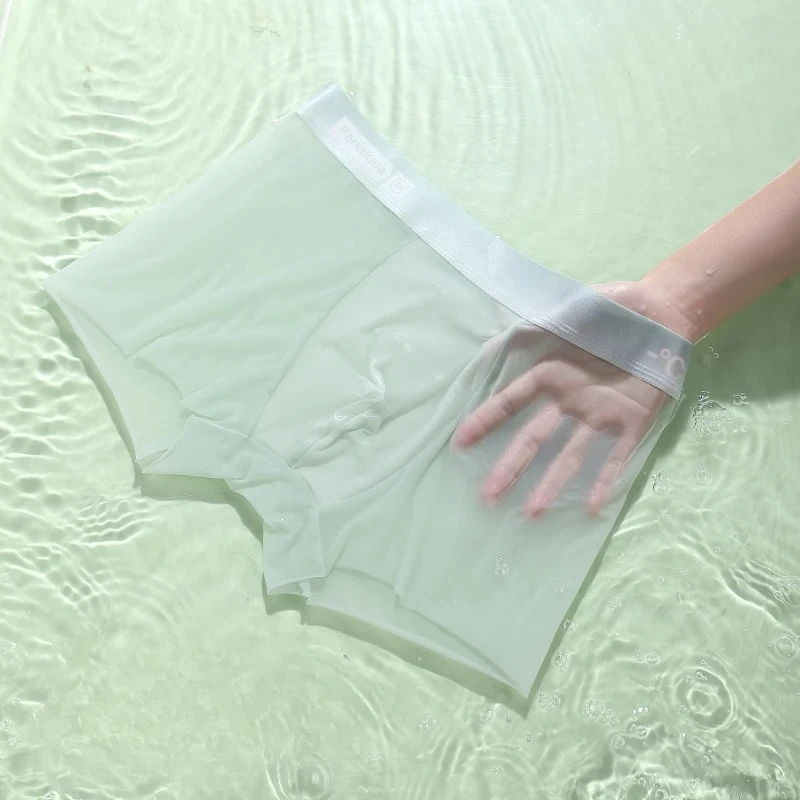 

Ice Silk Men's Panties Sports Quick Drying Fashion Shorts Thin Plus Size Panties Boxer Underwear Underpants Gift Luxury