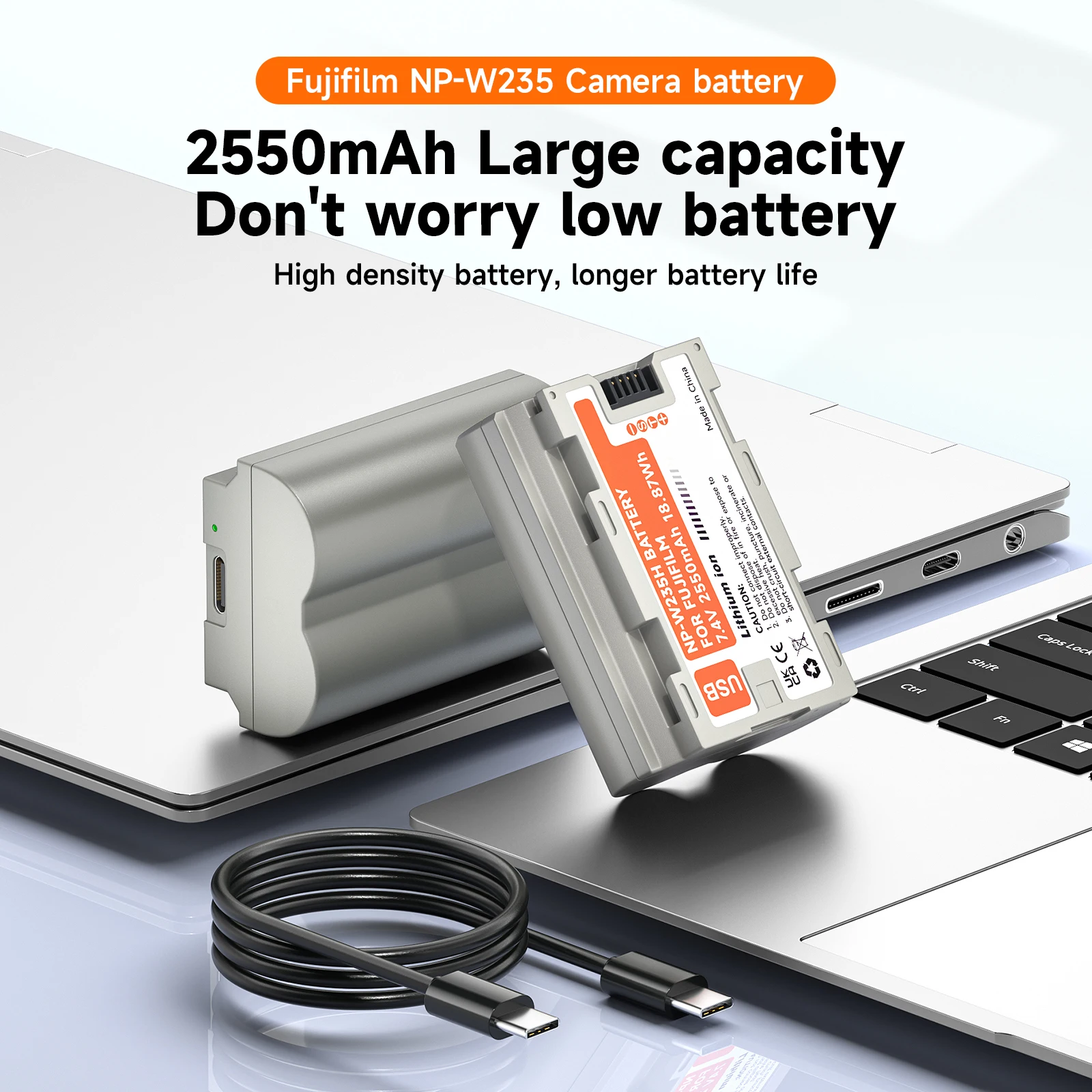 NP-W235 NP W235 USB Charging Battery+Charger Case for Fujifilm X-T5, X-T4, VG-XT4, X-S20, GFX50S II, GFX100S, X-H2, X-H2S Camera