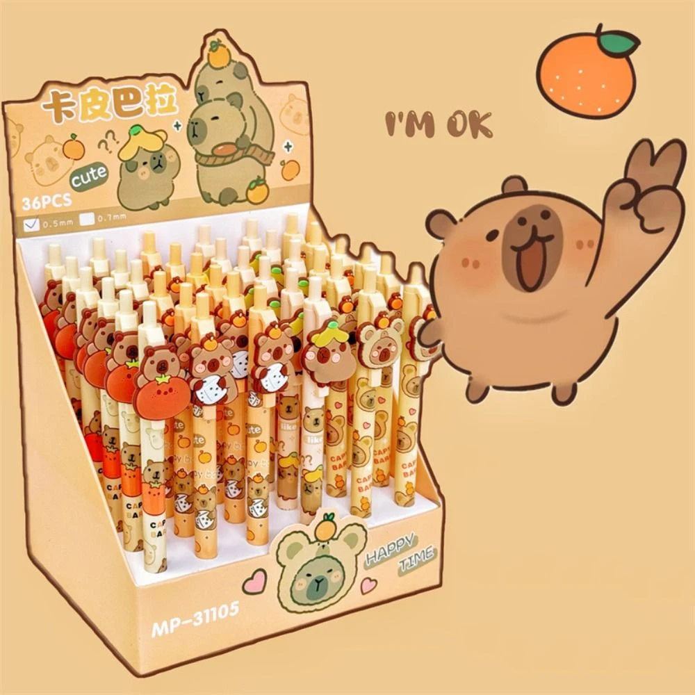 INS 카와이 카피바라 기계식 연필, 귀여운 만화 자동 연필, 미적 창의적 추진 연필, 어린이 0.5mm