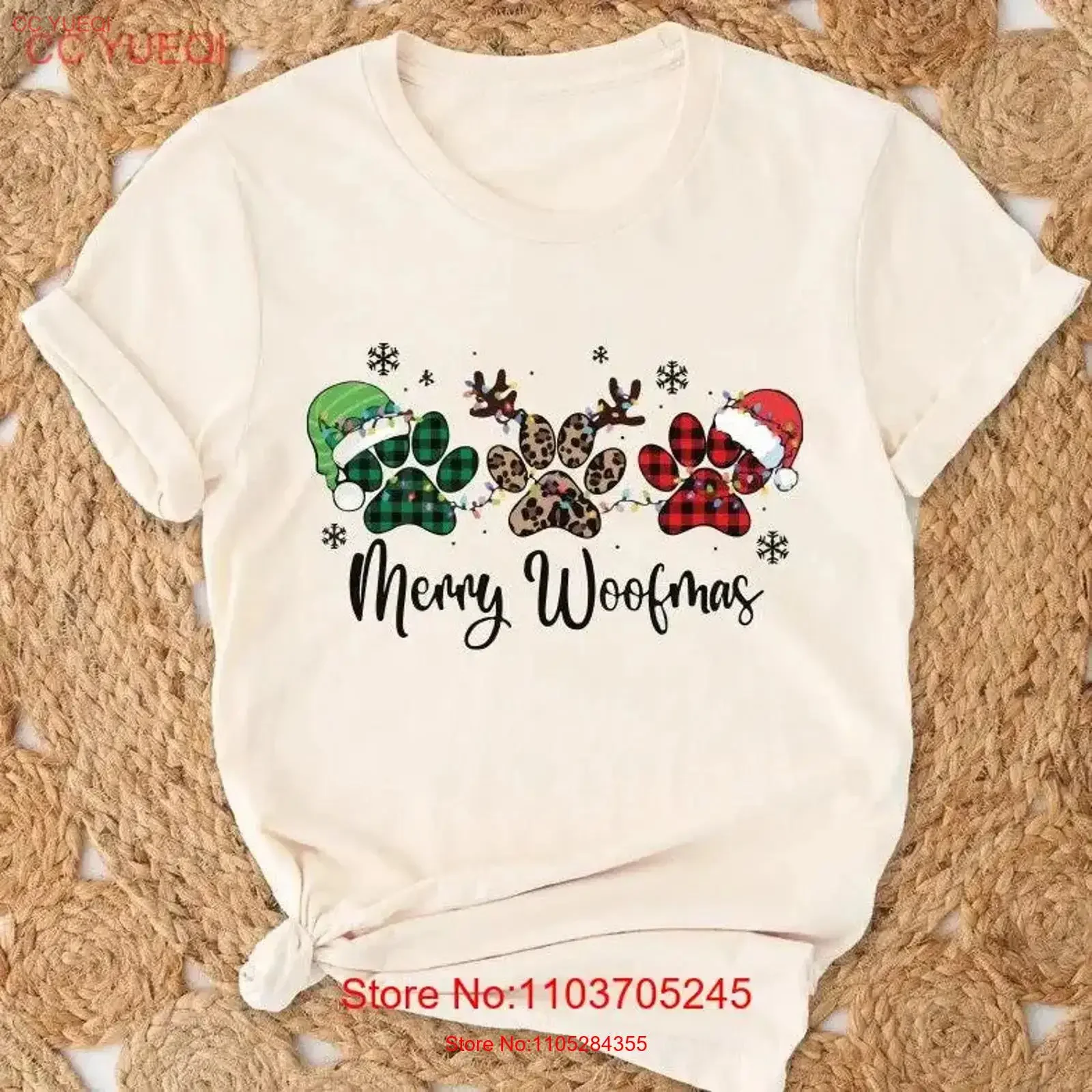 Merry Woofmas T Shirt Dog Christmas New Year Lover Mama Light Xmas Owner vintage Washed streetwear Breathable Soft Slightly