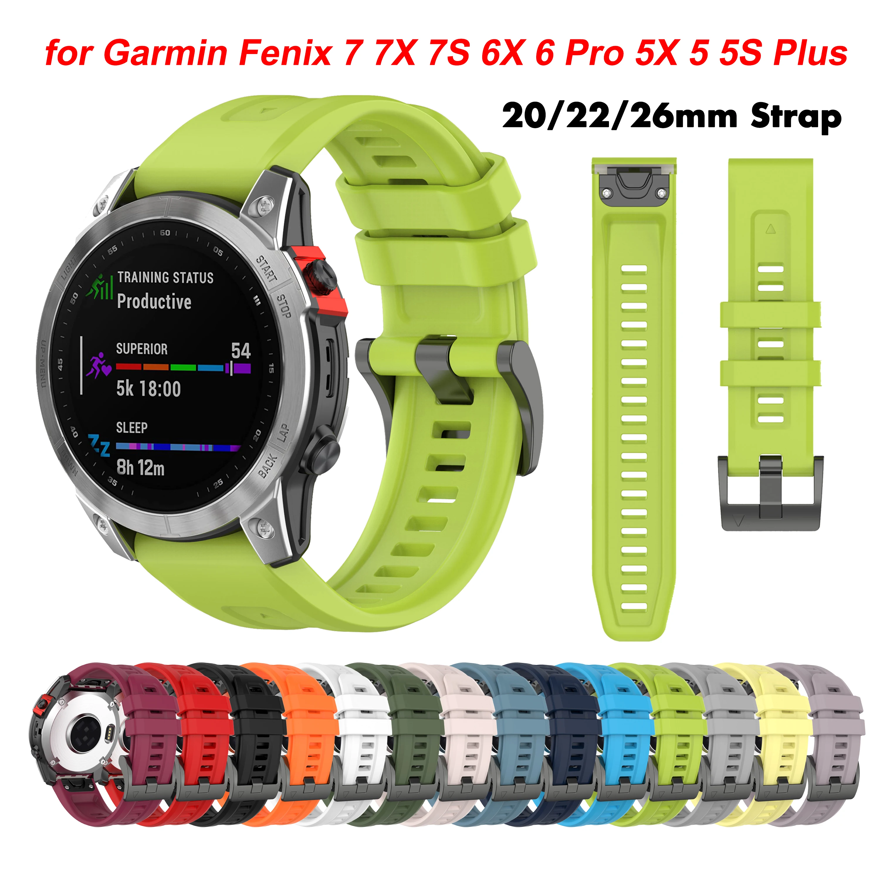 

Ремешок для часов Garmin QuickFit, 26 мм, ДЛЯ Fenix 7X 6X Pro, силиконовый браслет для Garmin Fenix 7 7X 7S 6X 6 6S 5X Plus 5 5S 935 945 3HR