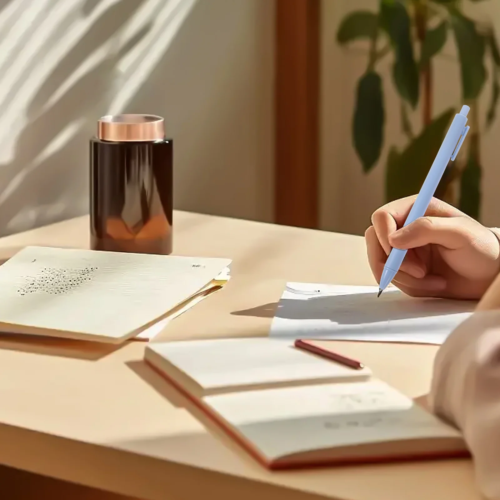 6Pcs Press Gel Pen Simple Design Smooth Writing Student School Office Portable Writing Tool Gel Pen School Supplies