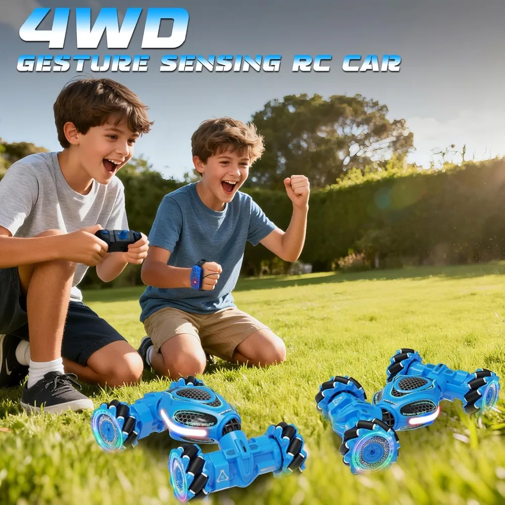 Coche acrobático inalámbrico con control de gestos 4WD de 2,4 GHz para niños de 6 a 12 años, completo 360 °   rotación