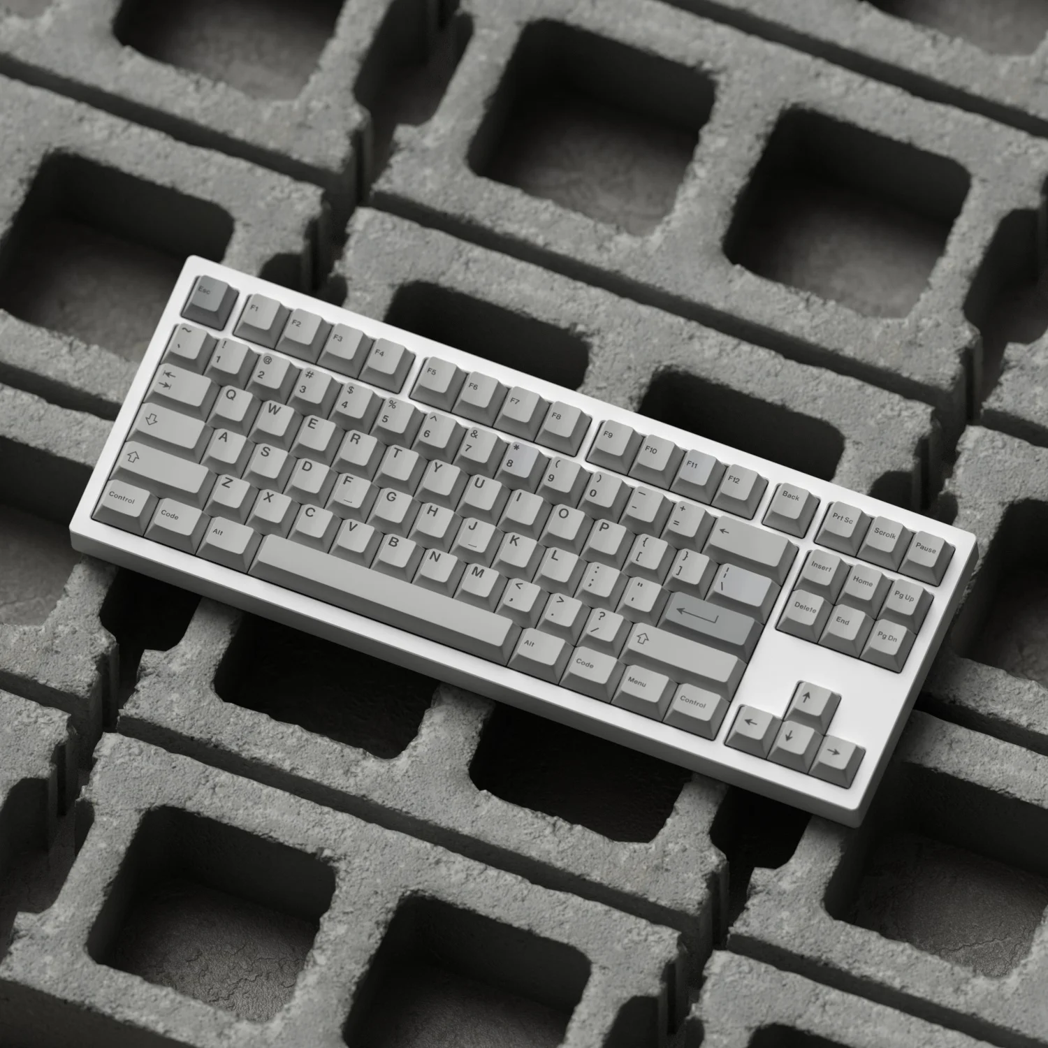 1 Set Simple Cement Ash Gray Keycaps Cherry Profile Custom Sublimation PBT Key caps For Mechanical Keyboard GK64 GK61 GH60 AKKO