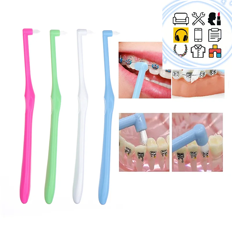 

4Pcs Interdental Brush Single-Beam Soft Teeth Cleaning Toothbrush Oral Care Tool Small Head Soft Hair Implant Adult